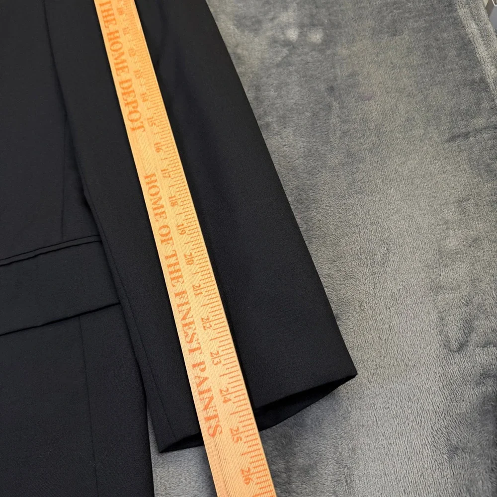 Jos A Bank Two Button Blazer Suit Jacket Mens 43 Regular Black Wool